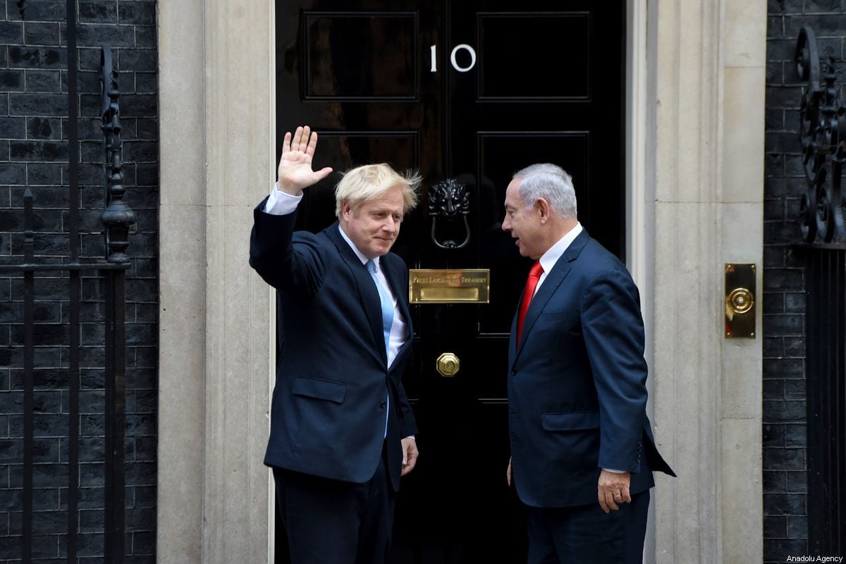 British Prime Minister Boris Johnson meets with Israeli Prime Minister Benjamin Netanyahu at No. 10 Downing Street, in London, UK on 5 September 2019 [Kate Green/Anadolu Agency]