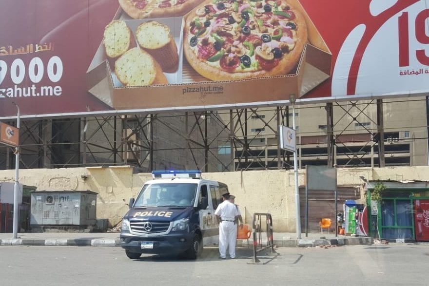 Roads to Tahrir Square are being blocked by Security forces to prevent Anti-government protests in Cairo, Egypt on 27 September 2019. [Stringer - Anadolu Agency]