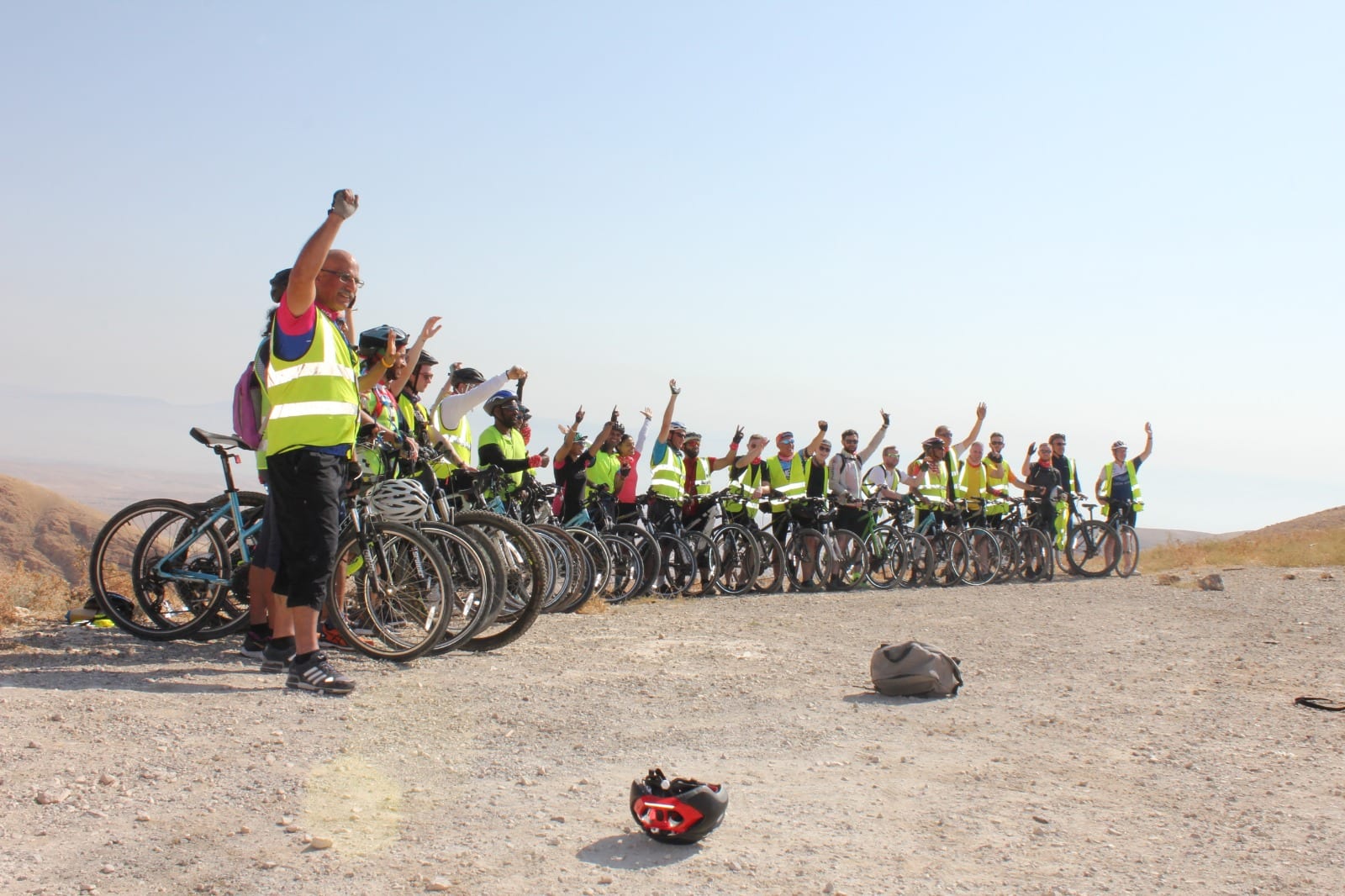 The Cycle Palestine team, who cycled 240km in aid of Medical Aid for Palestinians, from the UK to the West Bank, Palestine, between the 16-22 September 2019 [image:supplied]