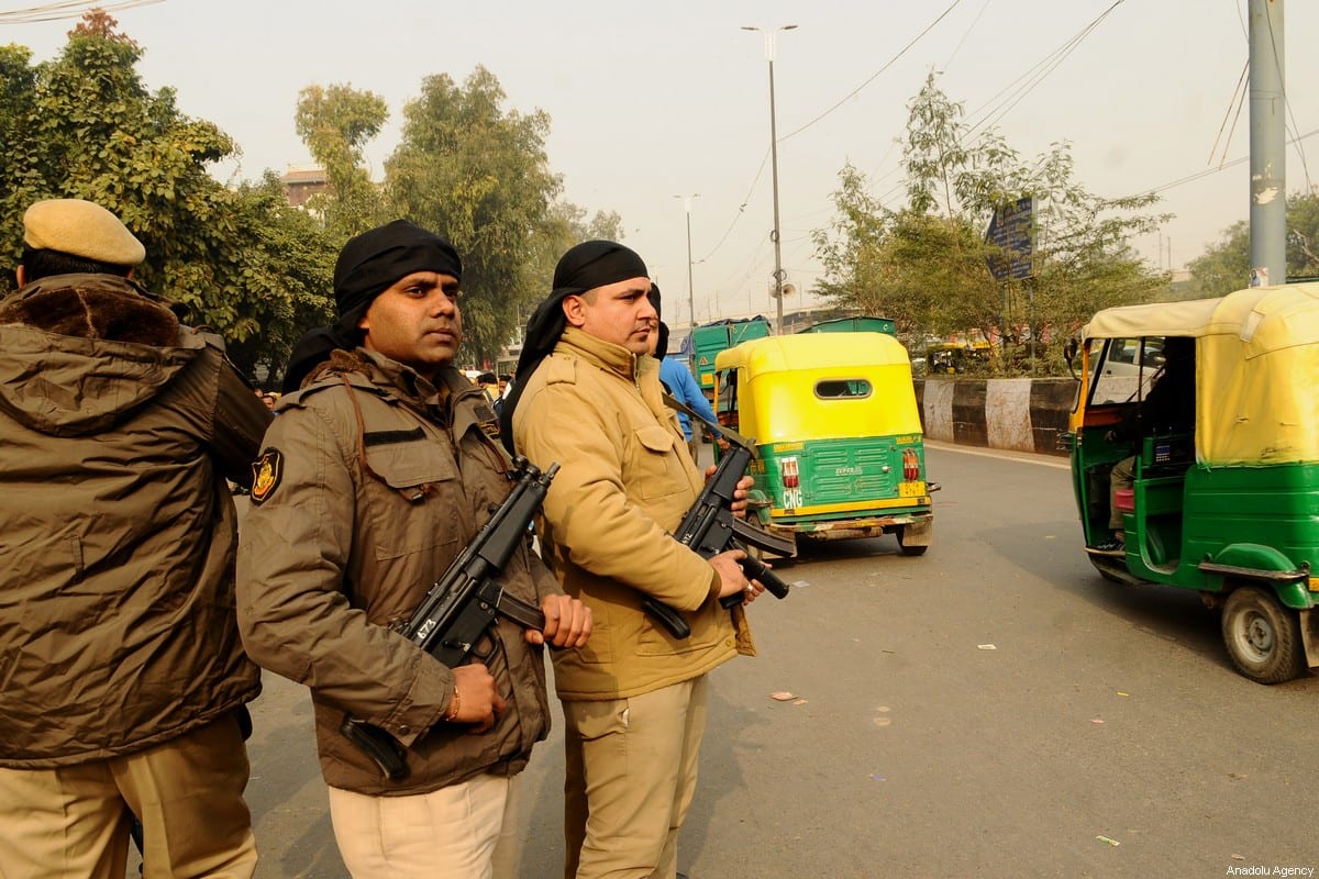 NEW DELHI, INDIA \u2013 DECEMBER 27 : Delhi police officers stand during a ...