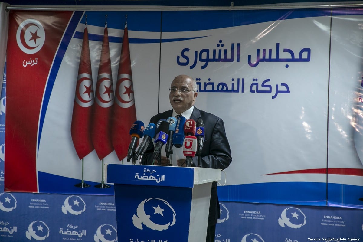 Chairman of the Shura (Consultative) Council of the Ennahda Movement, Abdel Karim al-Harouni in Tunis, Tunisia. [Yassine Gaidi - Anadolu Agency]