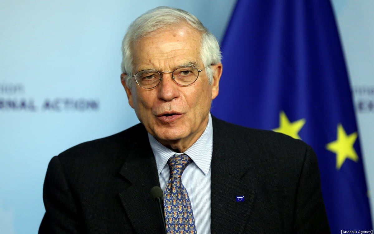 EU High Representative for Foreign Affairs and Security Policy Josep Borrell Fontelles and NATO Secretary General Jens Stoltenberg (not seen) hold a joint press conference in Brussels, Belgium on 9 December, 2019 [Dursun Aydemir/Anadolu Agency]