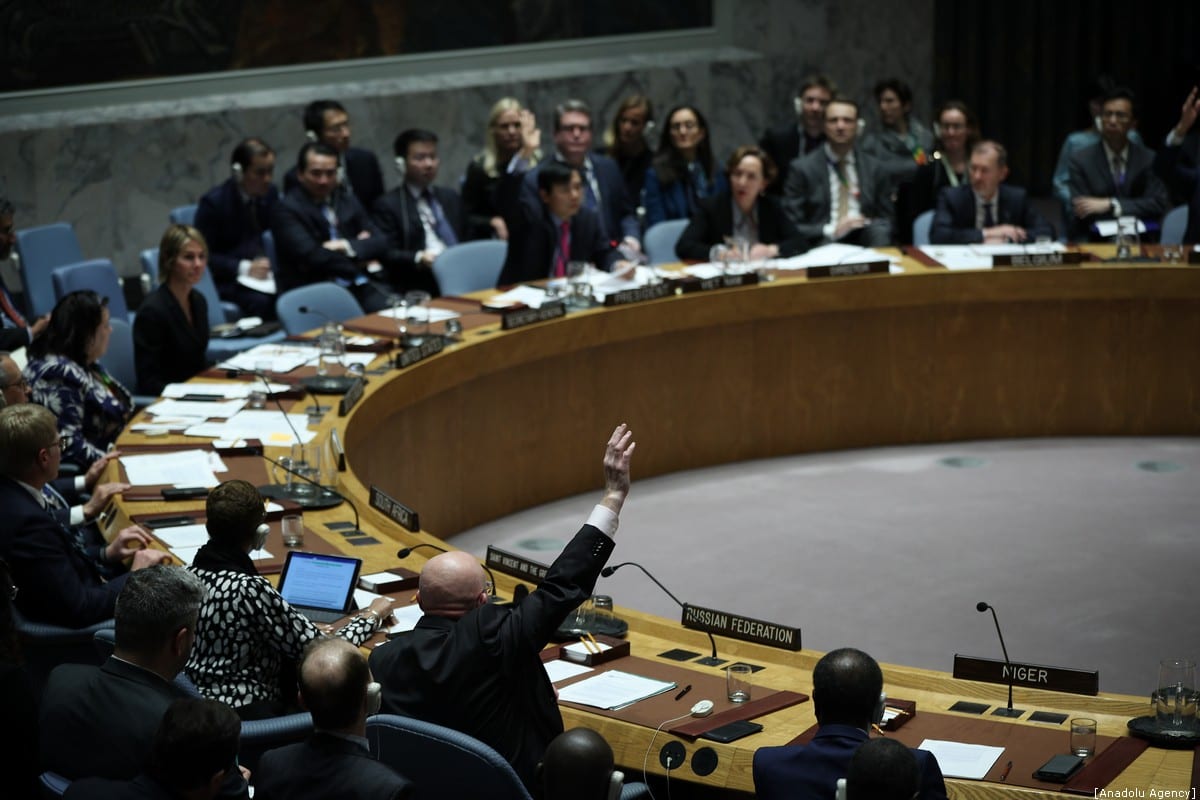 Voting held at United Nations Security Council in New York, USA on January 10, 2020 [Tayfun Coşkun/Anadolu Agency]