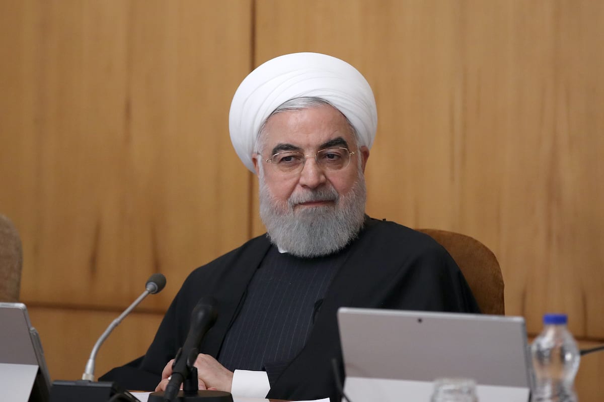 Iranian President Hassan Rouhani seen at the Council of the Ministers' Meeting in Tehran, Iran on January 22, 2020 [Iranian Presidency / Handout - Anadolu Agency]