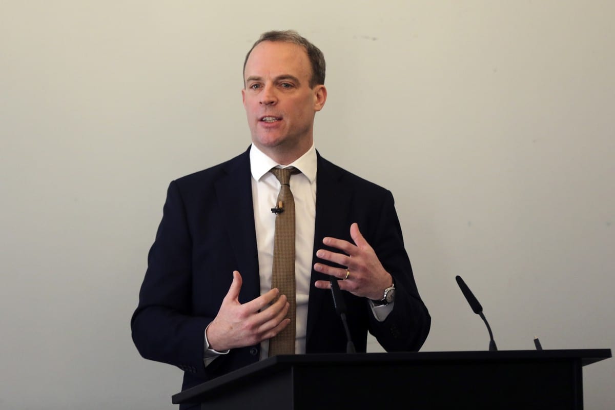 British Foreign Secretary Dominic Raab in London, UK on 29 January 2020 [İlyas Tayfun Salcı/Anadolu Agency]