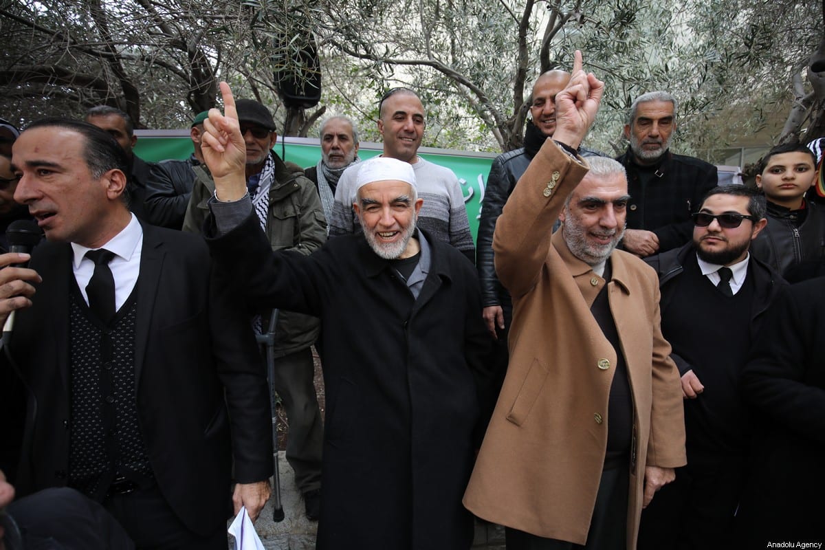 Palestinian resistance icon Sheikh Raed Salah gathers with supporters after an Israeli court sentenced him to 28 months in prison in the northern city of Haifa, on 10 February 2020. [Mostafa Alkharouf - Anadolu Agency]