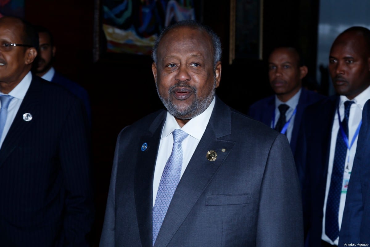 President of Djibouti Ismail Omar Guelleh in Addis Ababa, Ethiopia on 10 February 2020 [Mınasse Wondımu Haılu/Anadolu Agency]