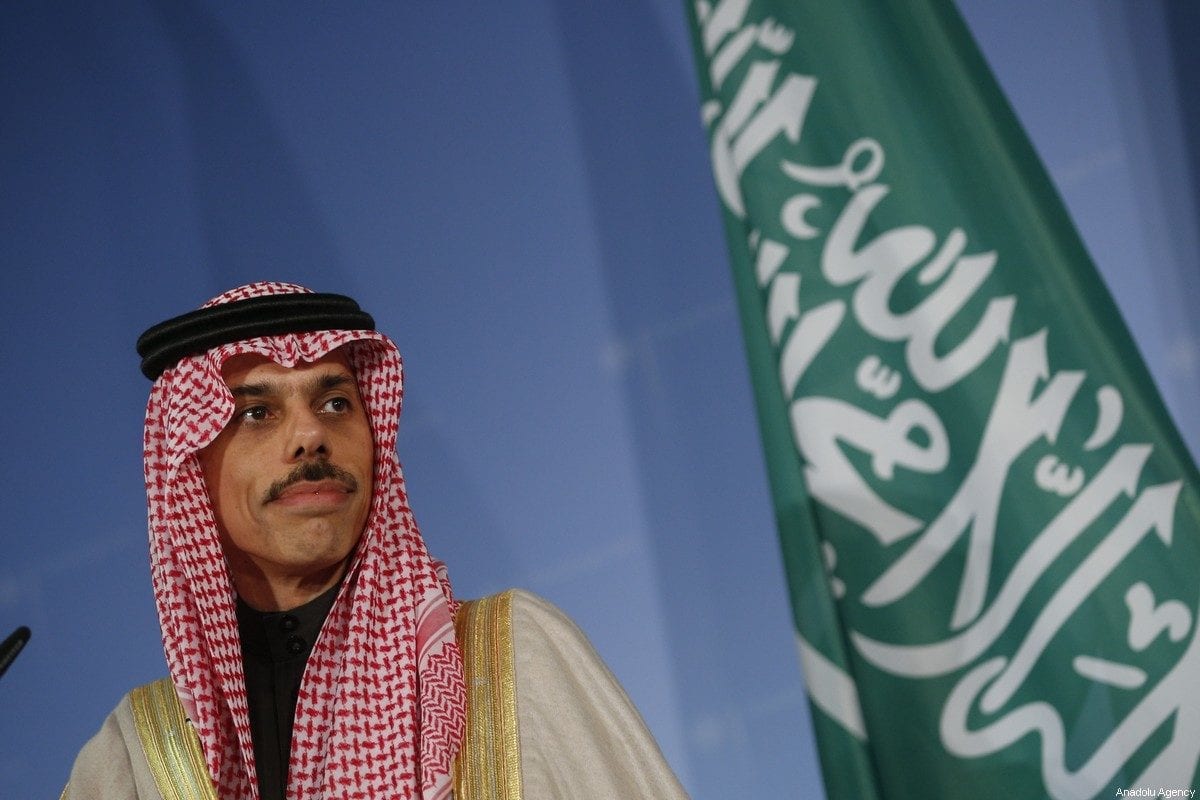 Saudi Arabian Foreign Minister Prince Faisal bin Farhan Al Saud in Berlin Germany