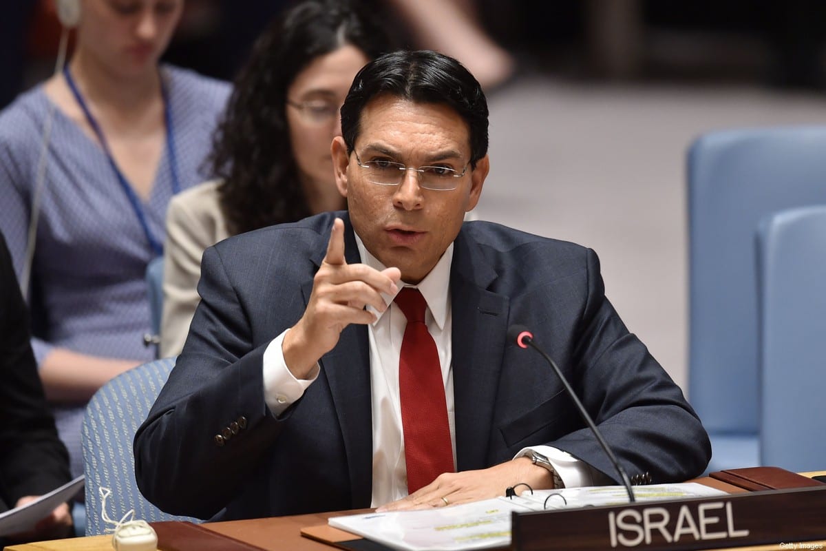 Permanent Representative of Israel to the United Nations, Danny Danon speaks during a UN Security Council meeting on May 15, 2018, at UN Headquarters in New York. [HECTOR RETAMAL/AFP via Getty Images]