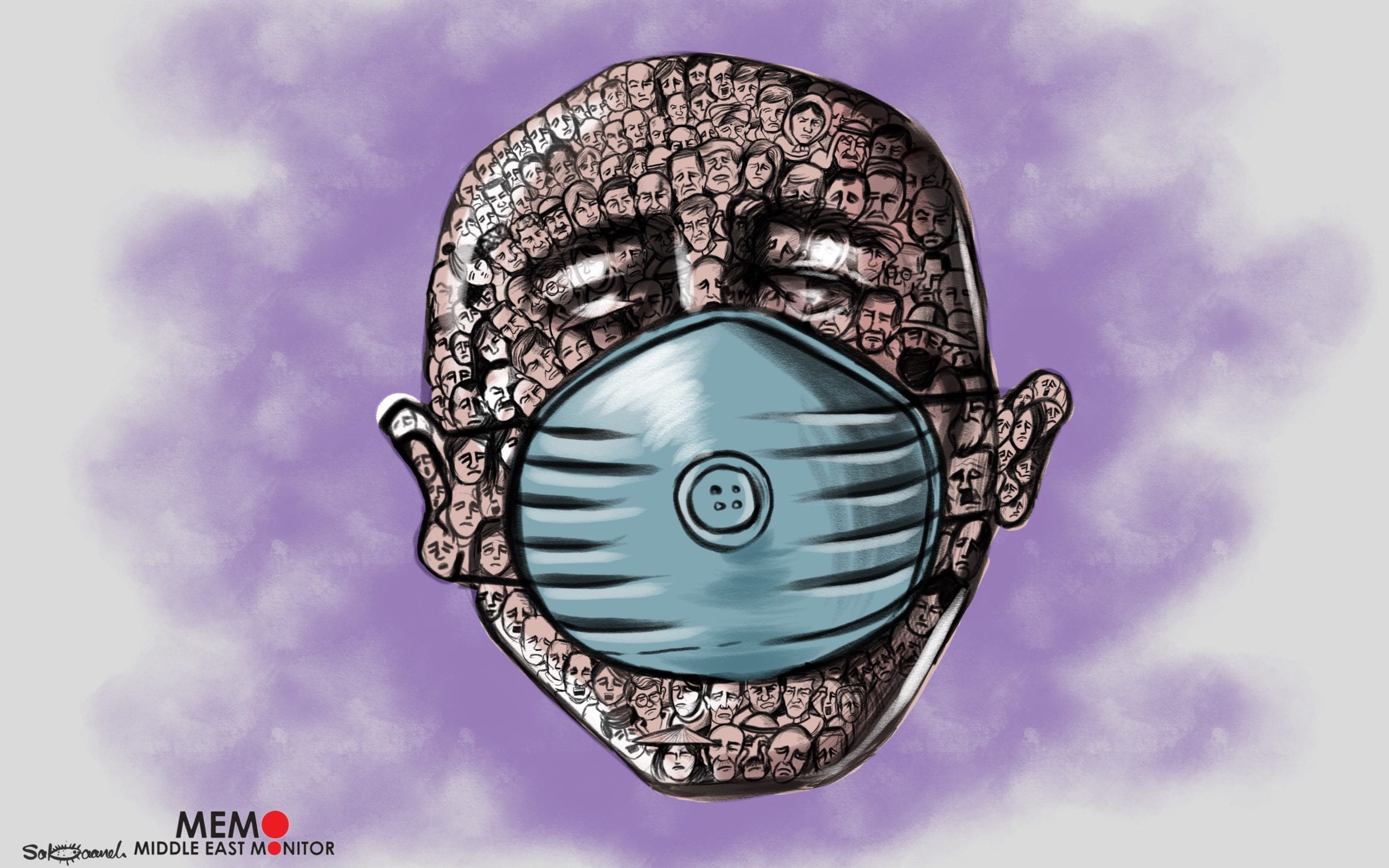 Coronavirus is affecting the whole world, will it unite us - Cartoon [Sabaaneh/MiddleEastMonitor]
