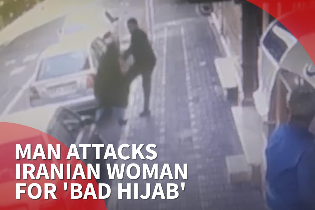 Thumbnail; - Man attacks Iran woman for 'bad hijab'