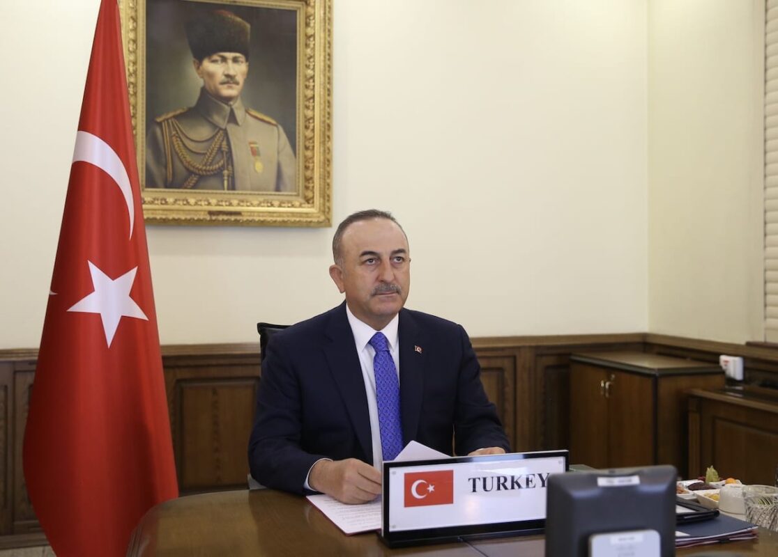 Foreign Minister of Turkey Mevlut Cavusoglu   in Ankara, Turkey on 2 April 2020 [Fatih Aktaş.Anadolu Agency]