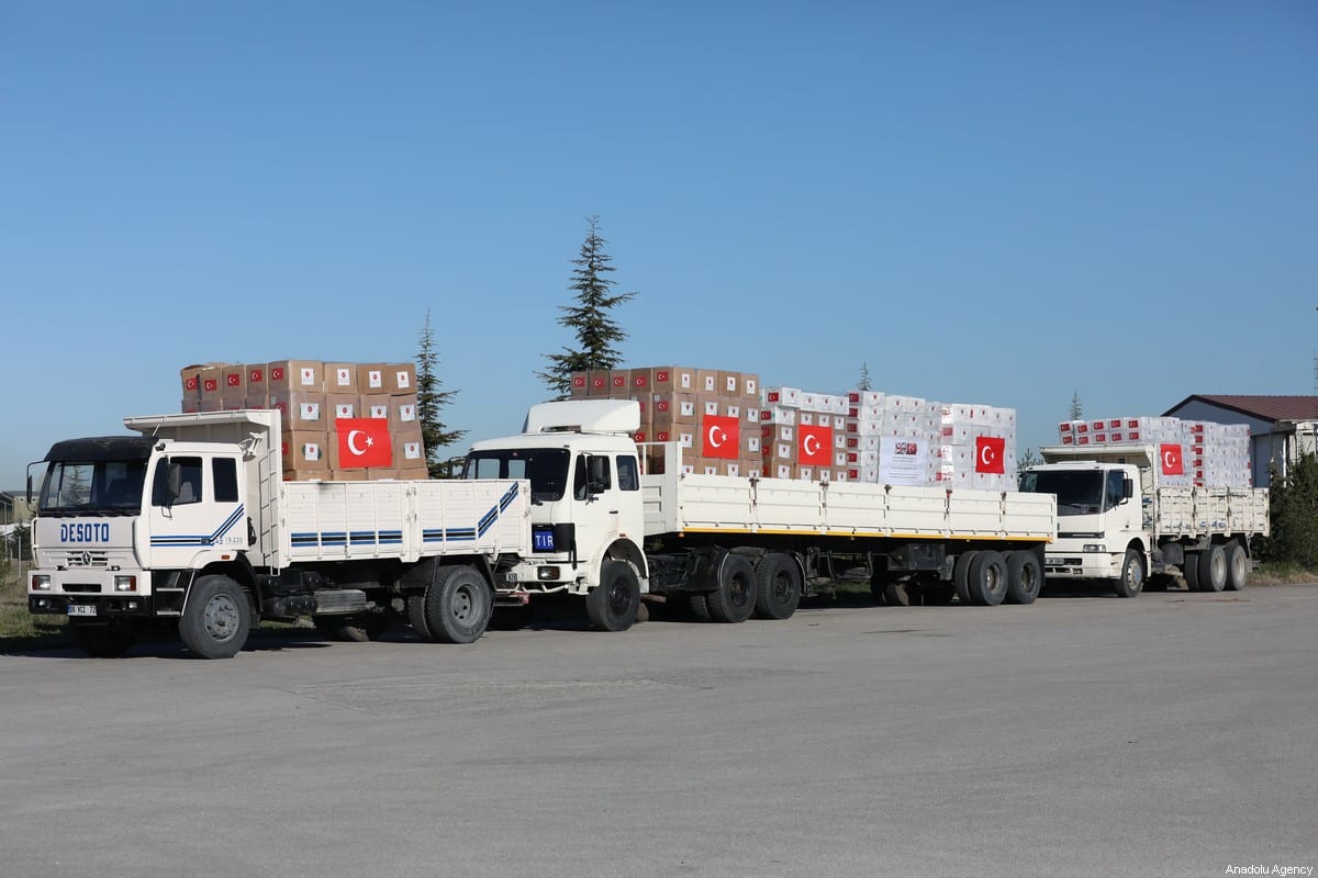 Turkey's medical aid packages are being prepared for a military cargo plane, that will deliver them to United Kingdom to support the fight against coronavirus (COVID-19) pandemic in Ankara, Turkey on April 10, 2020 [Hakan Nural - Anadolu Agency]