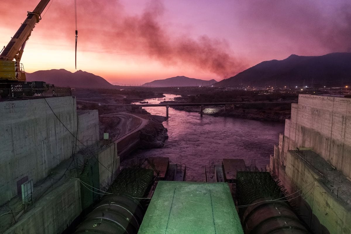 A general view of the Blue Nile river as it passes through the Grand Ethiopian Renaissance Dam (GERD), near Guba in Ethiopia, on 26 December 2019. [EDUARDO SOTERAS/AFP via Getty Images]