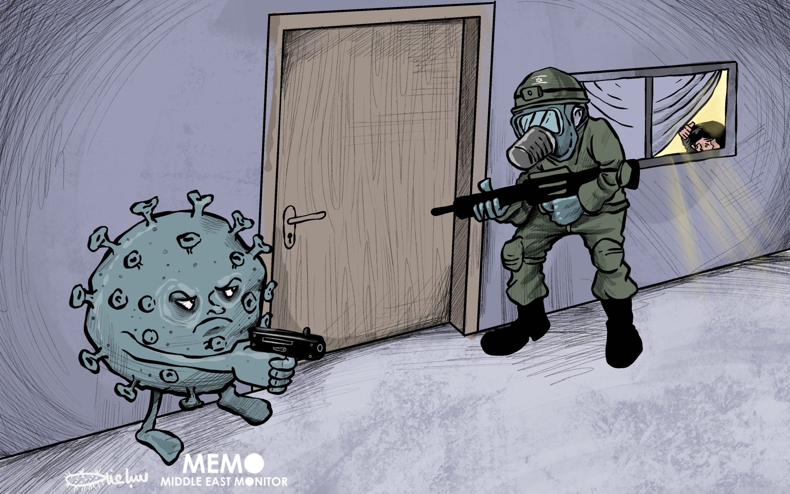 Security and politics determine the degree of coronavirus cooperation - Cartoon [Sabaaneh/MiddleEastMonitor]