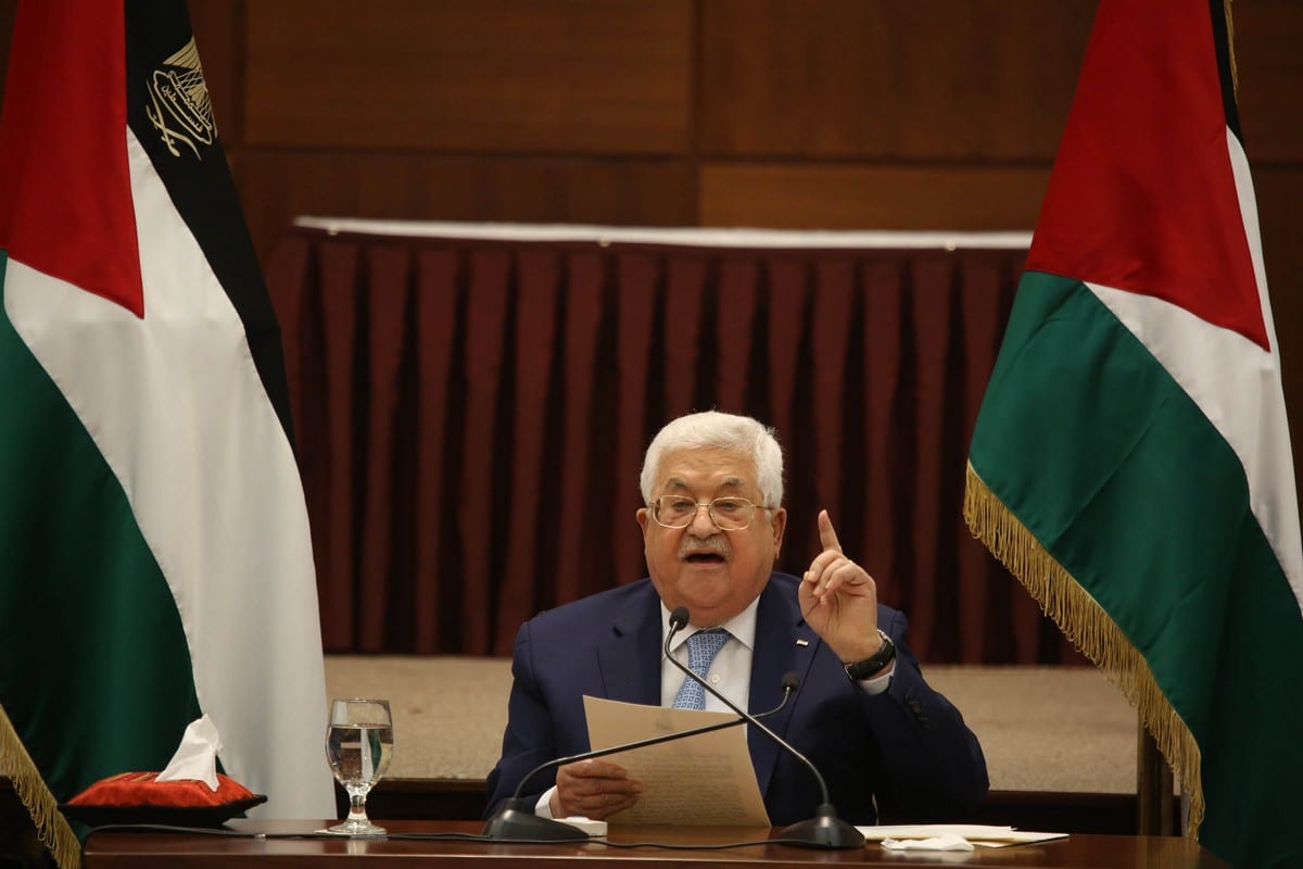 Palestinian President Mahmoud Abbas in Ramallah, West Bank on 20 May 2020 [Issam Rimawi/Anadolu Agency]