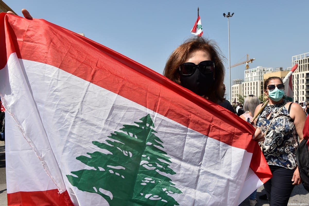 Thousands of people gather at Martyrs' Square during a demonstration to protest against economic crisis and high cost of living, on June 06, 2020 in Beirut, Lebanon [Hussam Chbaro / Anadolu Agency]