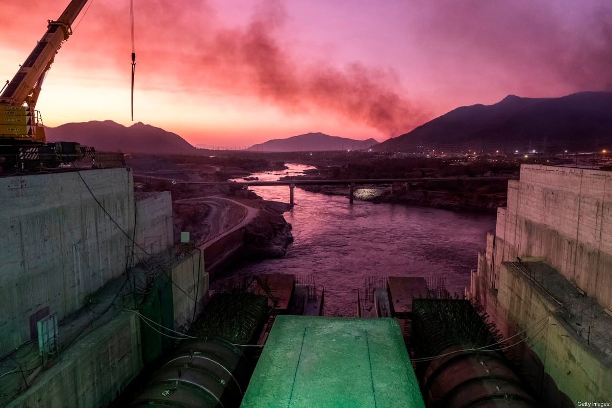 A general view of the Blue Nile river as it passes through the Grand Ethiopian Renaissance Dam (GERD), near Guba in Ethiopia, on 26 December, 2019 [EDUARDO SOTERAS/AFP via Getty Images]