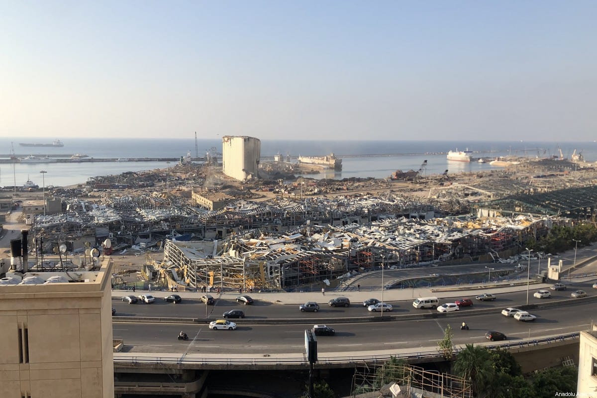 A view of the Port of Beirut after a fire at a warehouse with explosives led to massive blasts on 4th August in Beirut, Lebanon on August 13, 2020. [Aysu Biçer - Anadolu Agency]