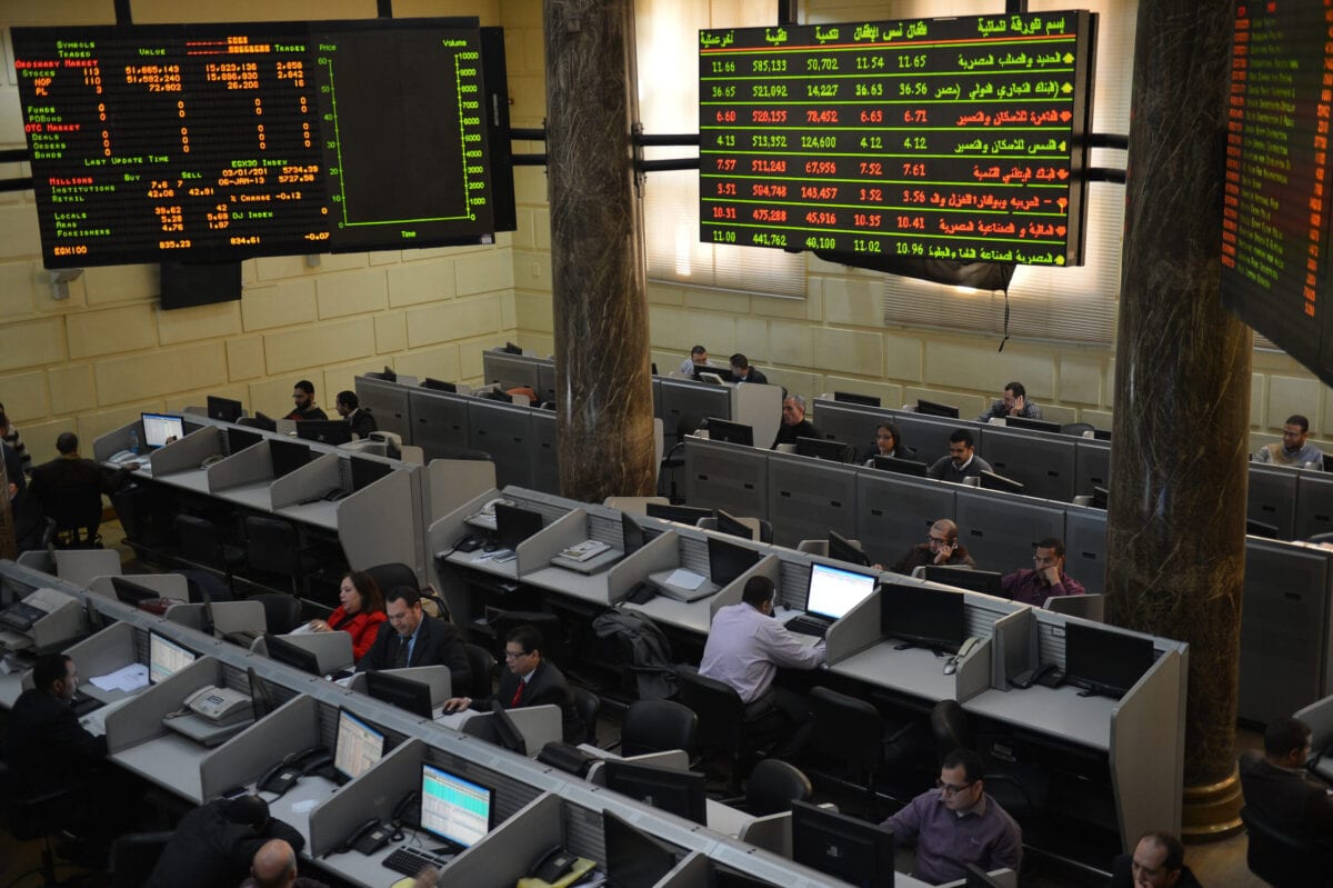 Stock market brokers work at the Egyptian Stock Market in the capital Cairo on January 6, 2013. [KHALED DESOUKI/AFP via Getty Images]