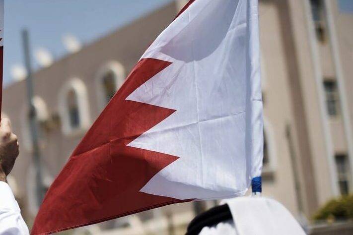 Bahraini men hold up a national flag [MOHAMMED AL-SHAIKH/AFP via Getty Images]