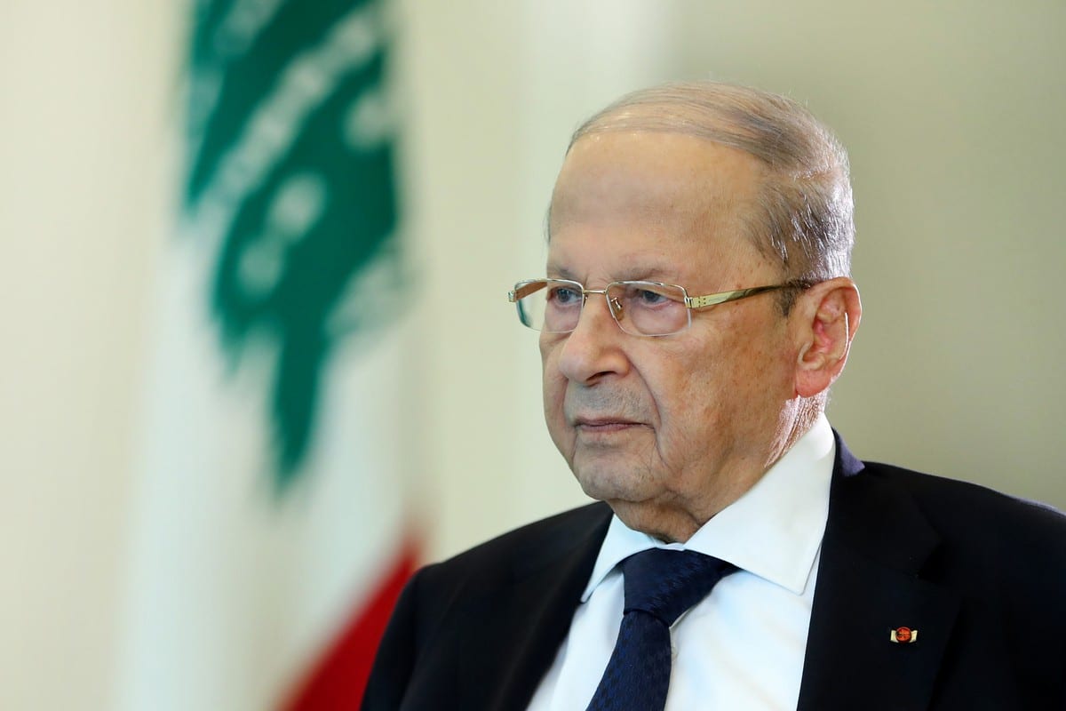 Lebanese President Michel Aoun in Beirut, Lebanon on 16 August 2020 [LEBANESE PRESIDENCY/Anadolu Agency]