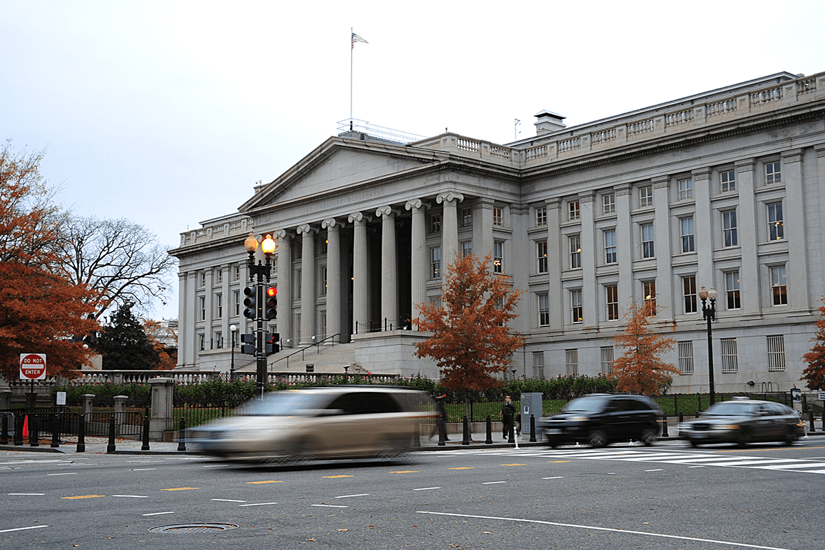 US Treasury Building in Washington, DC on November 15, 2011 [KAREN BLEIER/AFP via Getty Images]