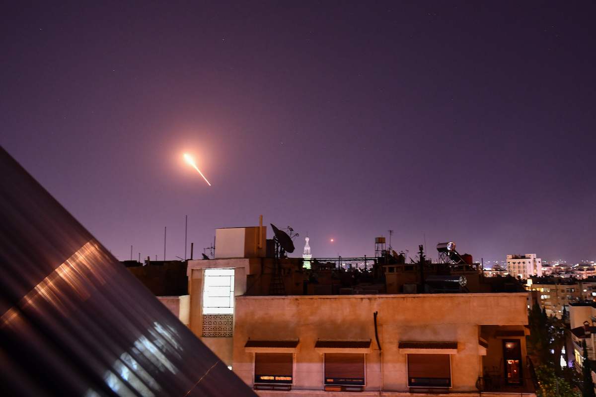 Syrian Air defences respond to Israeli missiles targeting south of the capital Damascus, on 20 July 2020. [STR/AFP via Getty Images]