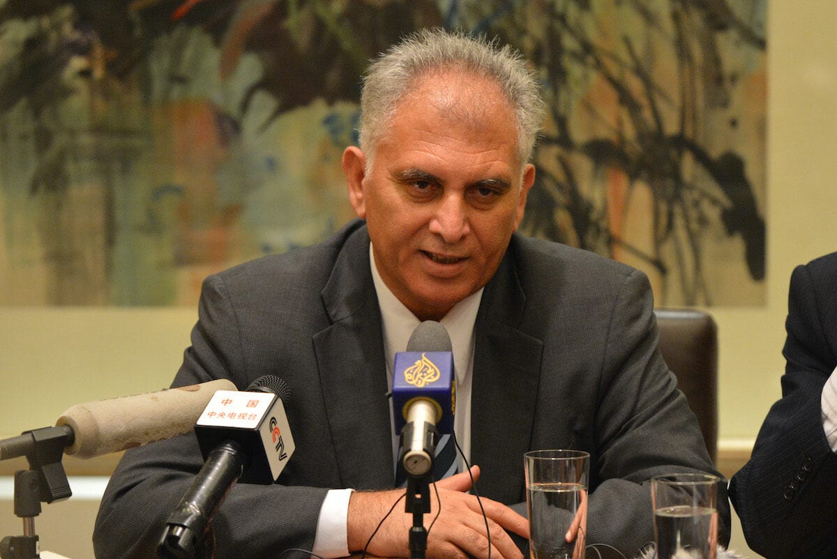 Bassam al-Salhi, Bassam Al-Salhi, a member of the executive committee of the Palestine Liberation Organization (PLO), in Beijing on 23 November 2012. [MARK RALSTON/AFP via Getty Images]