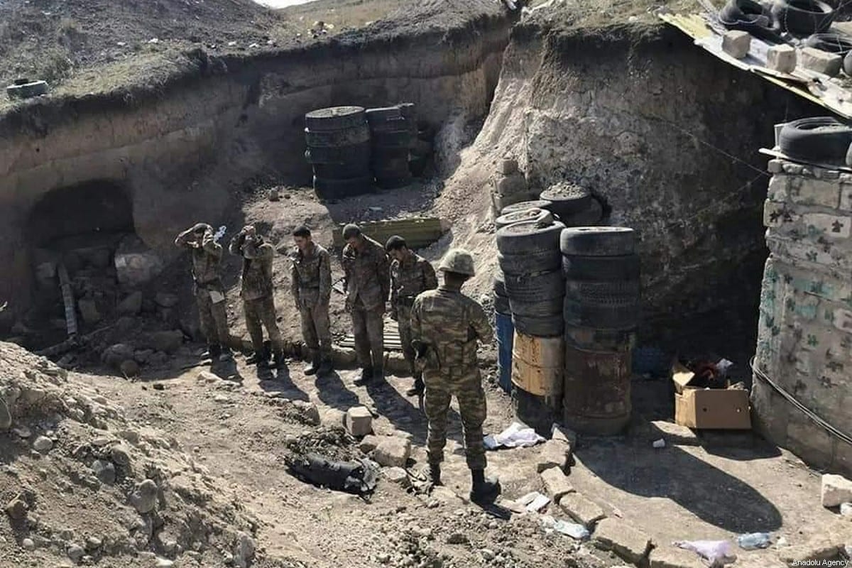 Armenian soldiers in Azerbaijan on 3 October 2020 [Anadolu Agency]