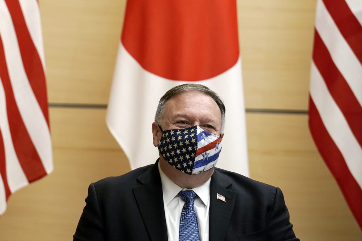 US Secretary of State Mike Pompeo on 6 October 2020 [Eugene Hoshiko/Anadolu Agency]