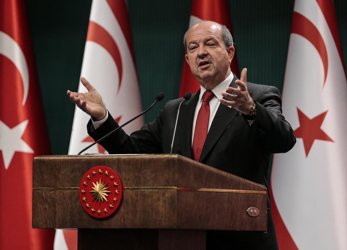 Turkish Republic of Northern Cyprus President Ersin Tatar in Ankara, Turkey on October 26, 2020 [Metin Aktaş/Anadolu Agency]