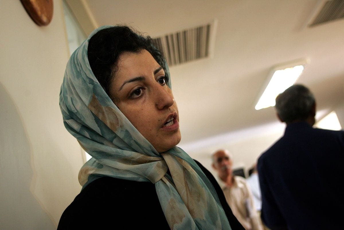 Iranian opposition human rights activist, Narges Mohammadi, at the Defenders of Human Rights Center in Tehran. on 25 June 2007 [BEHROUZ MEHRI/AFP via Getty Images]