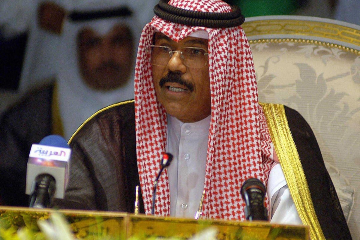 kuwait city, KUWAIT: (FILES) -- File photo dated 09 October 2004 shows Kuwaiti Emir Sheikh Nawaf Al Ahmad Al Sabah in Kuwait City, Kuwait on 9 October 2006 [YASSER AL-ZAYYAT/AFP/Getty Images]