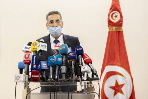 Tunisian Interior Minister Taoufik Charfeddine [Yassine Gaidi/Anadolu Agency]
