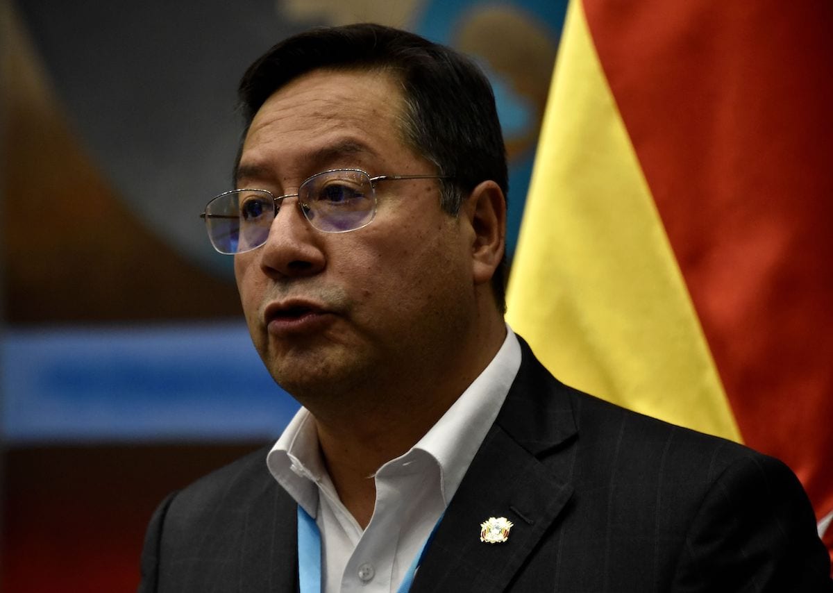 Bolivia's new President Luis Arce delivers a speech during the inauguration ceremony of his ministers at the Casa Grande del Pueblo government palace in La Paz on 9 November 2020. [AIZAR RALDES/AFP via Getty Images]