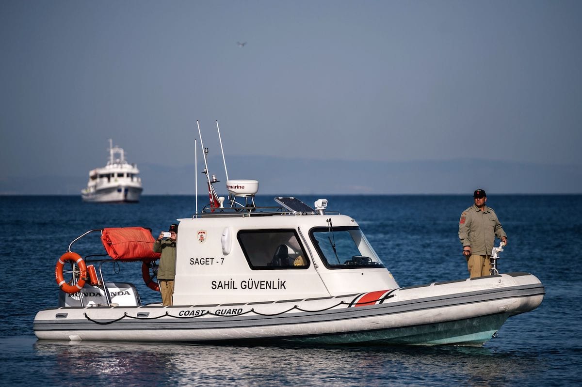 Turkish Coast Guard on 4 April 2016 in Izmir. [OZAN KOSE/AFP via Getty Images]