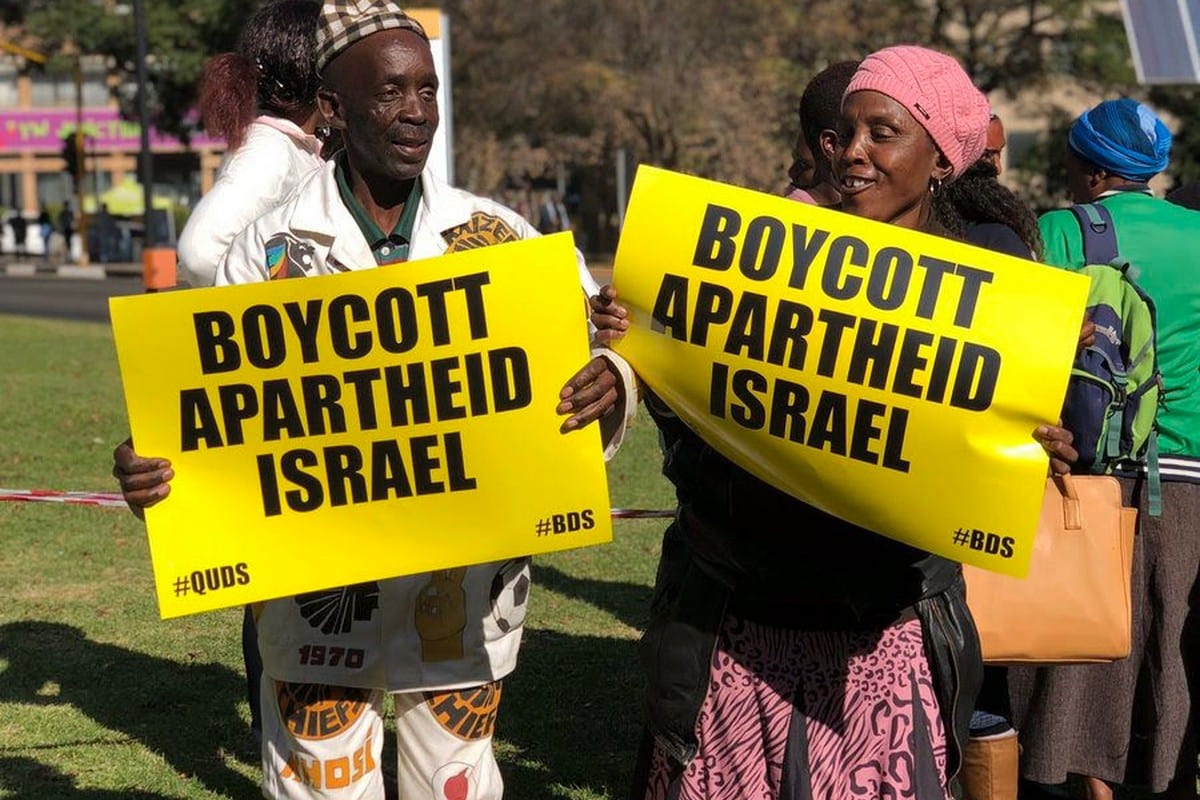 A protest calling for the boycott of Israel in Johannesburg, South Africa on 31 May 2019 [Afro-Palestine Newswire Service]