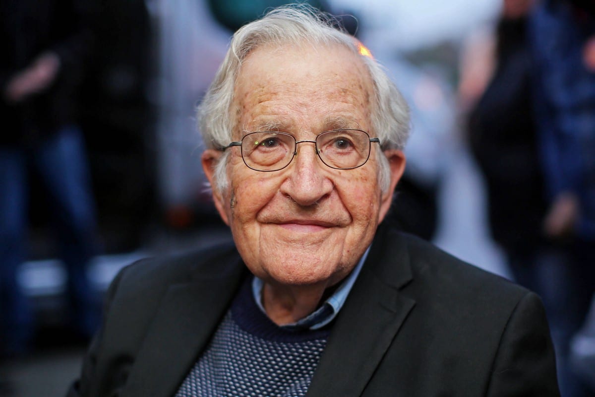 US linguist and political activist Noam Chomsky in Curitiba, Brazil on 20 September 2018 [HEULER ANDREY/AFP/Getty Images]