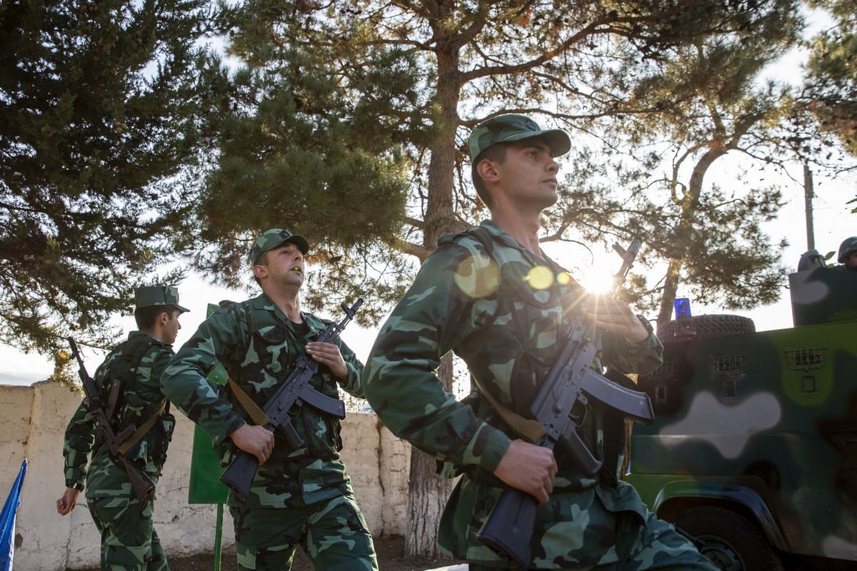 Azerbaijani military forces in Zangilan, Azerbaijan on 8 November 2020 [Arif Hüdaverdi Yaman/Anadolu Agency]