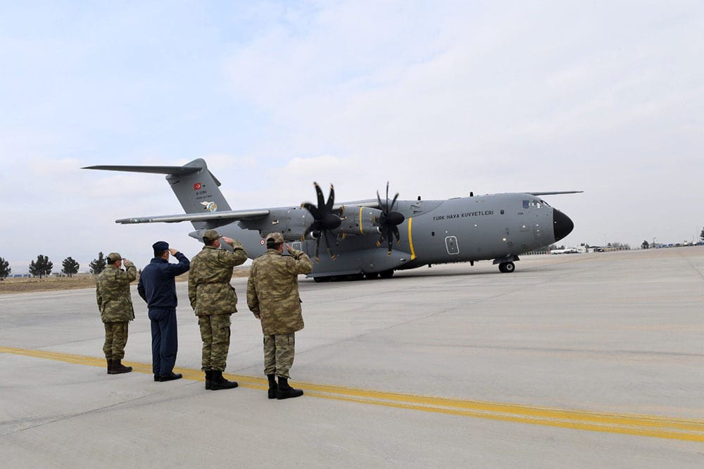 136 Turkish soldiers of Special Mine Search and Cleaning teams of Turkish Land Forces Command arrive in Baku, Azerbaijan on December 16, 2020 to take part in the mine cleaning operation in Nagorno-Karabakh after the region was taken from Armenia [Turkish National Defence Ministry - Anadolu Agency]