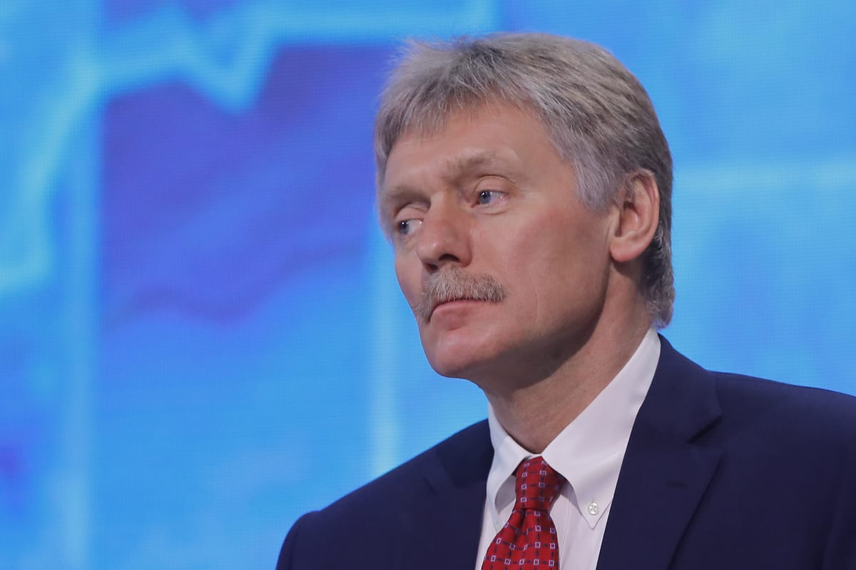 Kremlin spokesman Dmitry Peskov is seen as a moderator of Russian President Vladimir Putin's annual press conference in Moscow, Russia on December 17, 2020 [Sefa Karacan/Anadolu Agency]