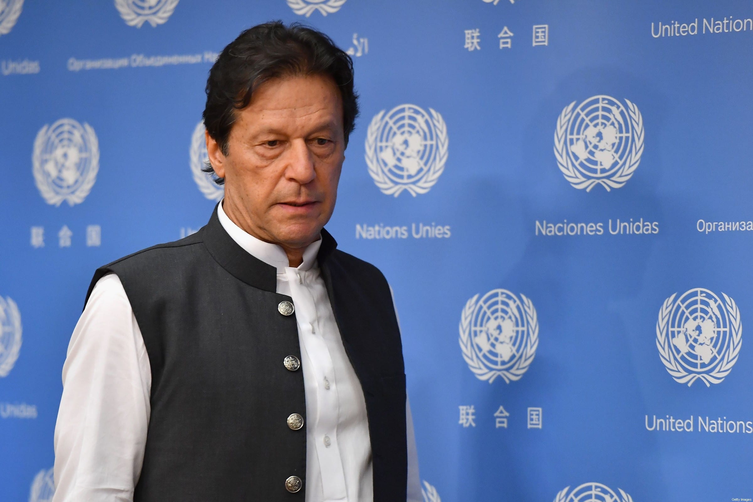Pakistani Prime Minister Imran Khan in New York on 24 September 2019 [ANGELA WEISS/AFP/Getty Images]