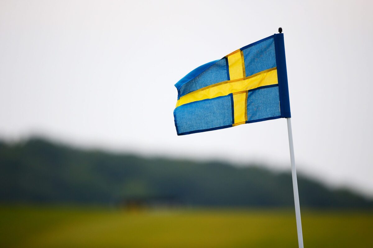 MALMO, SWEDEN - JUNE 06: The pin flags are replaced with Swedish flags to mark Sweden's National Day on day three of the Nordea Masters at the PGA Sweden National on June 6, 2015 in Malmo, Sweden. (Photo by Harry Engels/Getty Images)