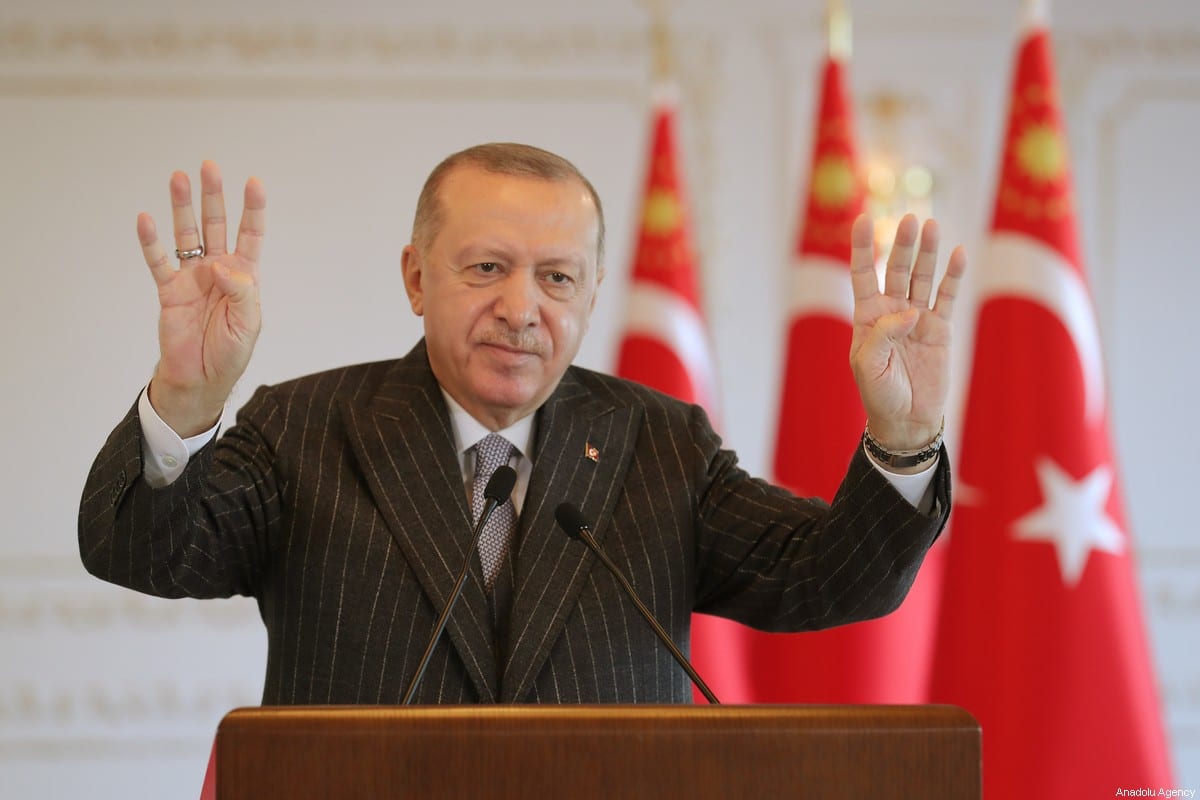 Turkish President Recep Tayyip Erdogan in Istanbul, Turkey on 2 January 2021 [Mustafa Kamacı/Anadolu Agency]