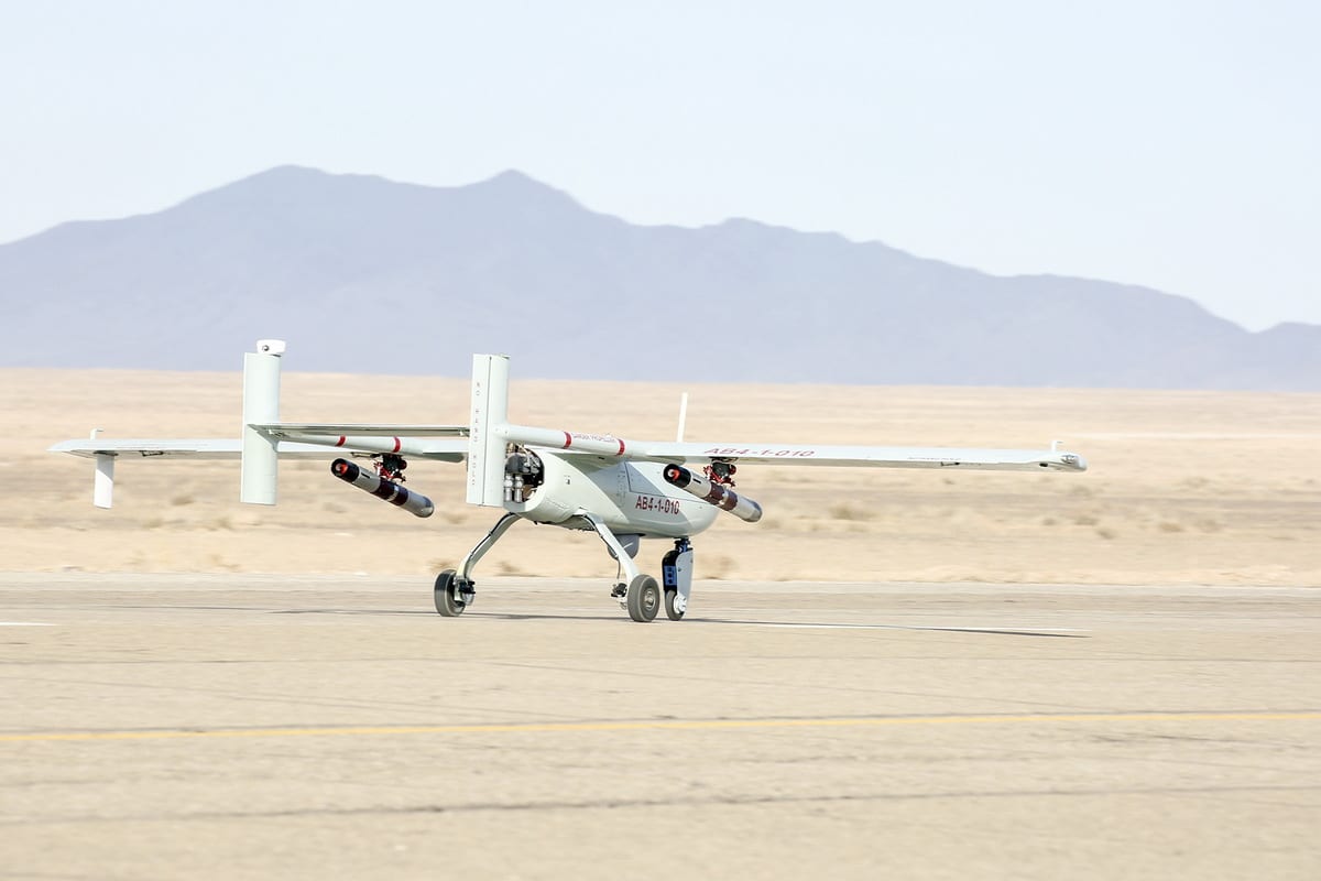 Unmanned aerial vehicles (UAV) drill held by Iranian army in Semnan, Iran on January 5, 2021 [Iranian Army/Anadolu Agency]