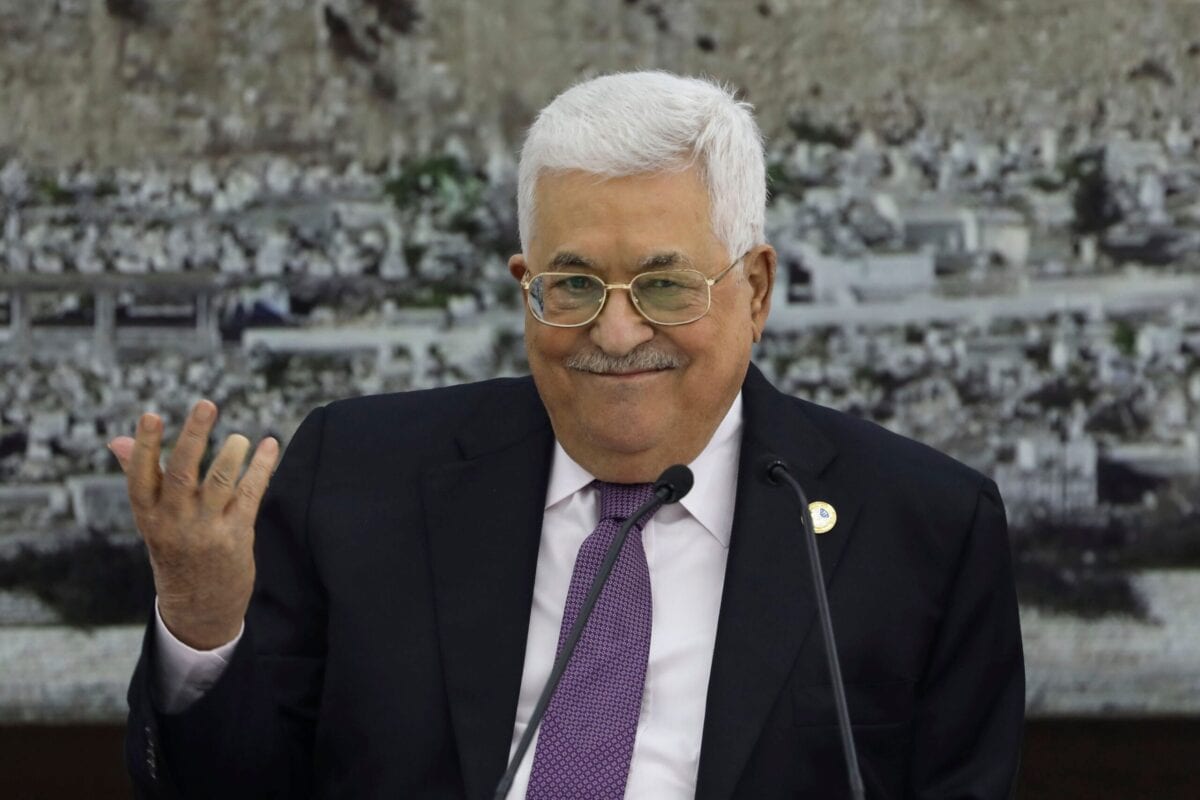 Palestinian President Mahmoud Abbas gestures during a meeting with the Palestinian leadership at the presidential compound in the West Bank city of Ramallah on October 6, 2019. - Abbas said he would discuss plans for new parliamentary elections with all factions, including longterm rivals Hamas, and renewed a pledge to hold the first elections since 2006, but without giving a timeframe. (Photo by ABBAS MOMANI / AFP) (Photo by ABBAS MOMANI/AFP via Getty Images)
