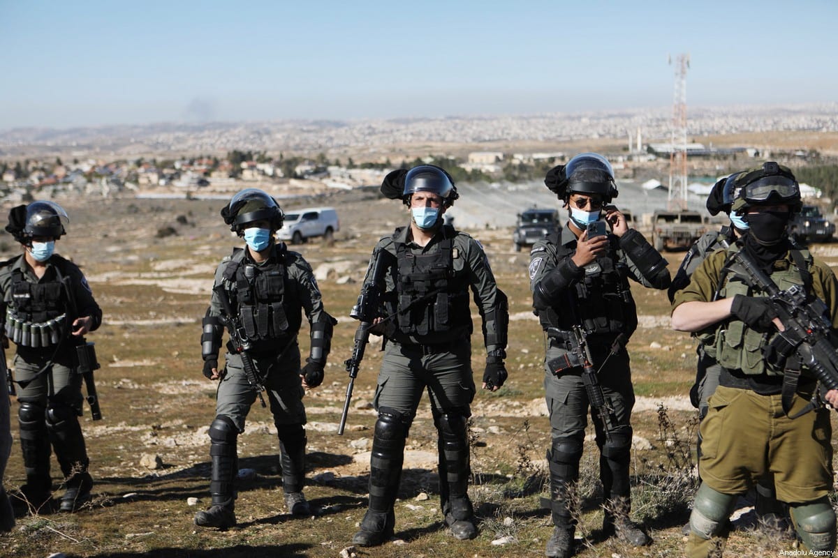 Israeli forces in the West Bank on 23 January 2021 [Mamoun Wazwaz/Anadolu Agency]