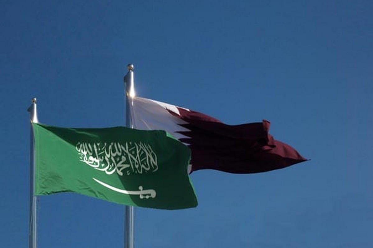 Qatar and Saudi flags