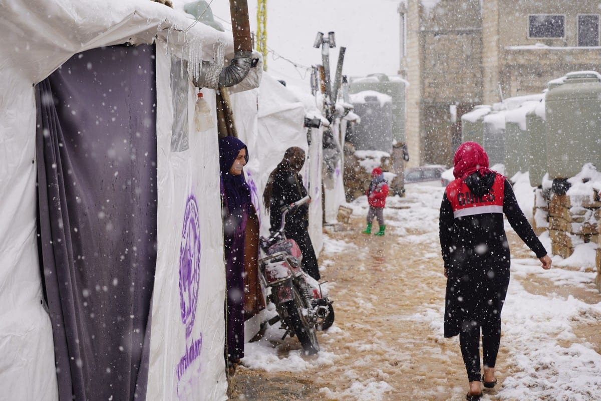 Snow covers Syrian refugee camp in Arsal, Lebanon on 20 January 2021 [Ahmad Laila/Middle East Monitor